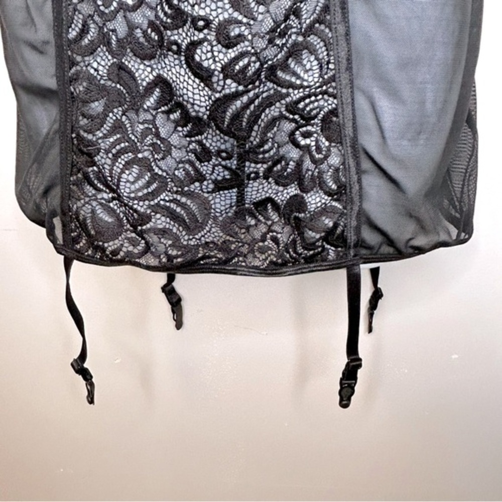 Dreamgirl Black Babydoll Bustier Garter Lingerie Size M‎ NWT - Picture 7 of 12